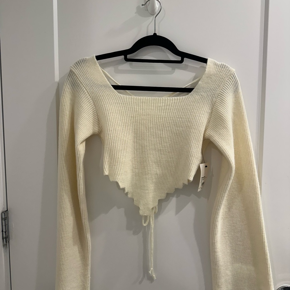 Cream Knit Long Sleeve Sweater